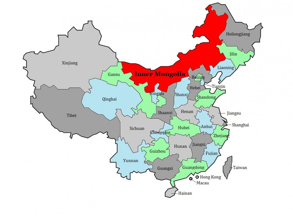 zemljevid Mongolija regiji