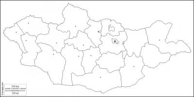 Prazen zemljevid Mongolija