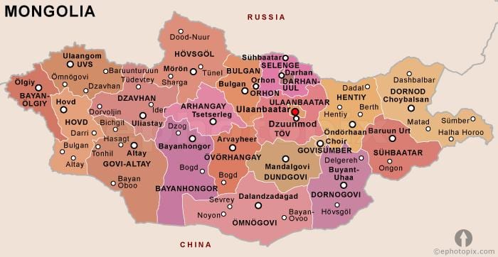 v angleščino, če Mongolija politične