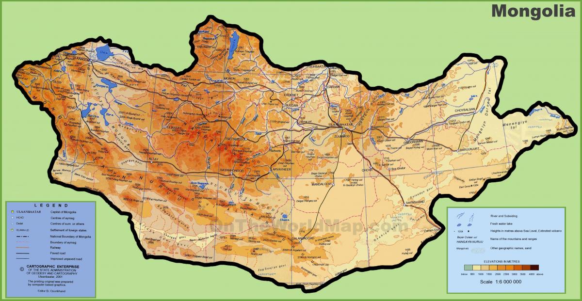 Mongolija zemljevid lokacije