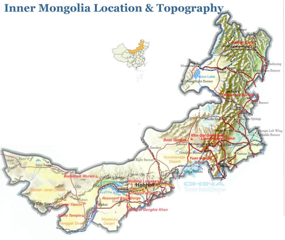zunanji Mongolija zemljevid