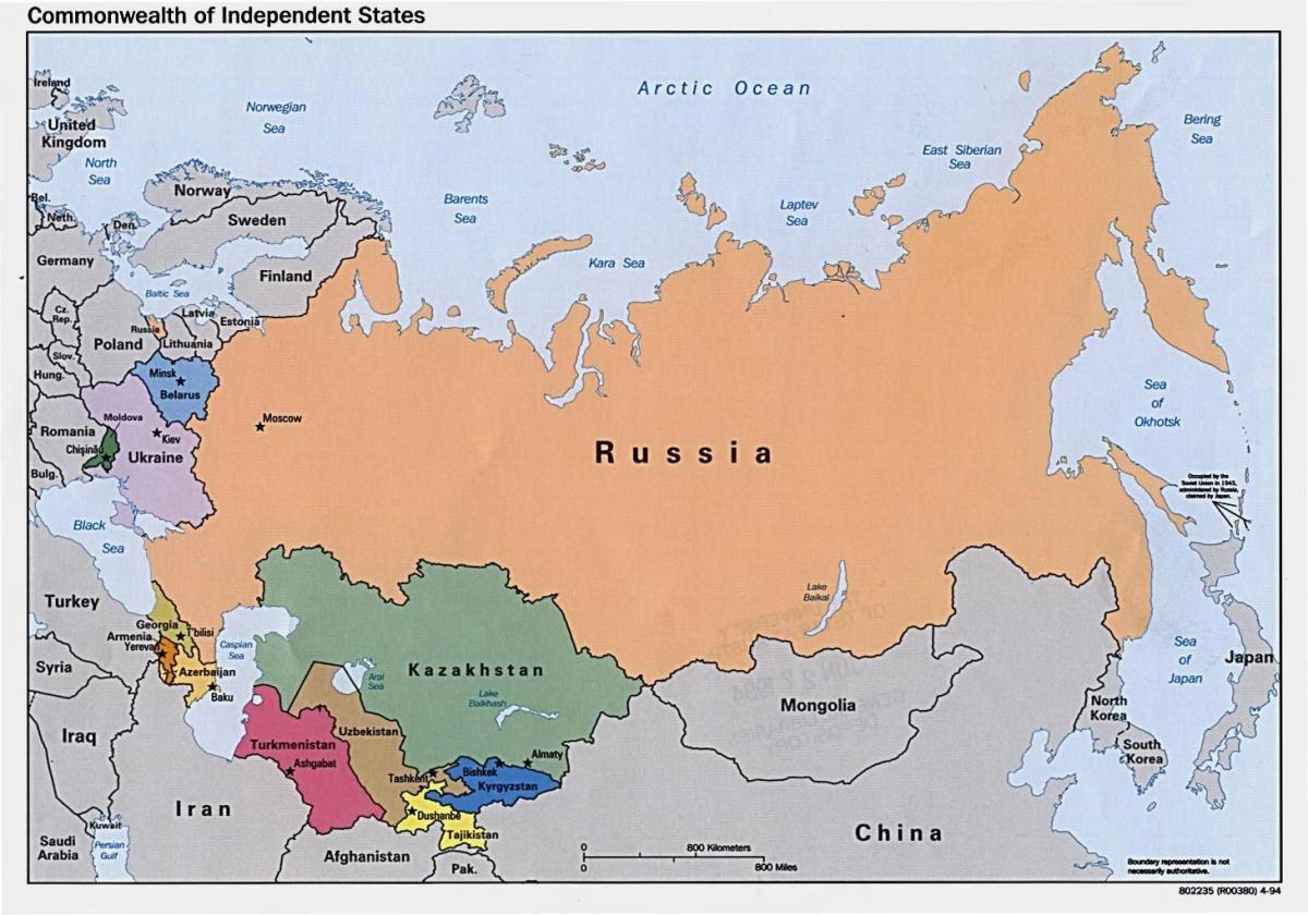 zemljevid rusije, Mongolije