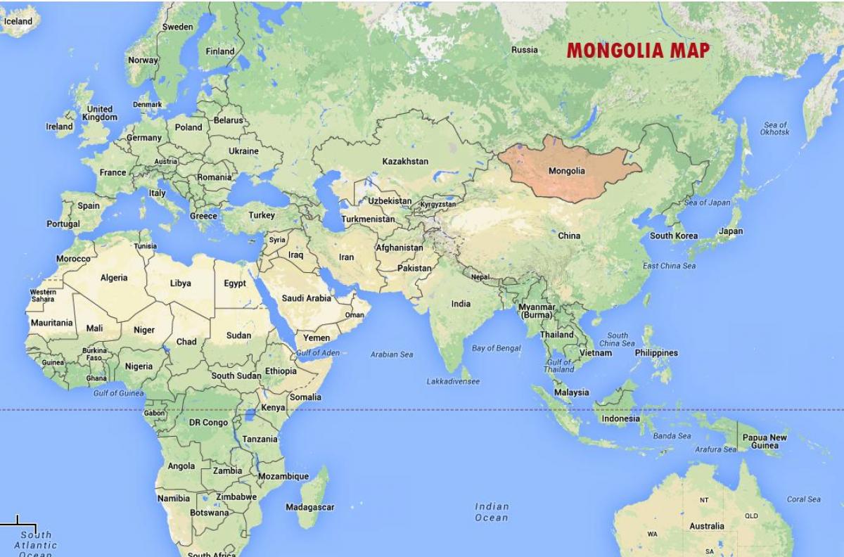 ulan bator Mongolija zemljevid