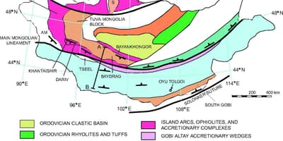 Zemljevid geološki zemljevid Mongolija