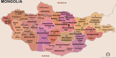 V angleščino, če Mongolija politične 