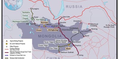 Mongolsko železniške zemljevid